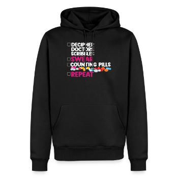 Pharmacy Tech Technician - Men’s Premium Organic Hoodie - black - Front - Nico (187cm)