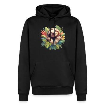 Faultiere Faultier - Männer Premium Bio Hoodie - Schwarz - Vorne - Nico (187cm)