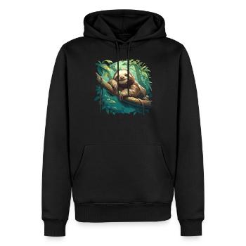 Faultiere Faultier - Männer Premium Bio Hoodie - Schwarz - Vorne - Nico (187cm)