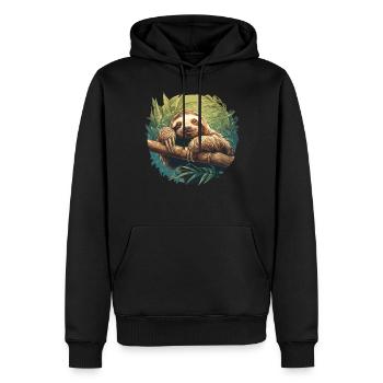 Faultiere Faultier - Männer Premium Bio Hoodie - Schwarz - Vorne - Nico (187cm)
