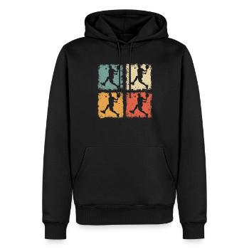 Joueur de tennis rétro en action Tennis Graphic - Sweat à capuche Premium bio Homme - noir - Devant - Nico (187cm)