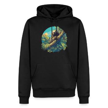 Faultiere Faultier - Männer Premium Bio Hoodie - Schwarz - Vorne - Nico (187cm)