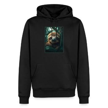 Faultiere Faultier - Männer Premium Bio Hoodie - Schwarz - Vorne - Nico (187cm)