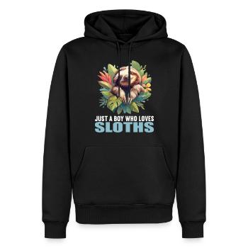 Paresseux Paresseux - Sweat à capuche Premium bio Homme - noir - Devant - Nico (187cm)