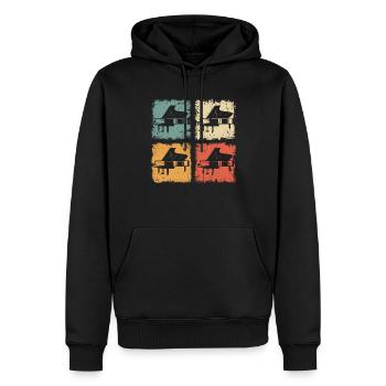 Piano à queue vintage Piano Grafic pour pianistes - Sweat à capuche Premium bio Homme - noir - Devant - Nico (187cm)