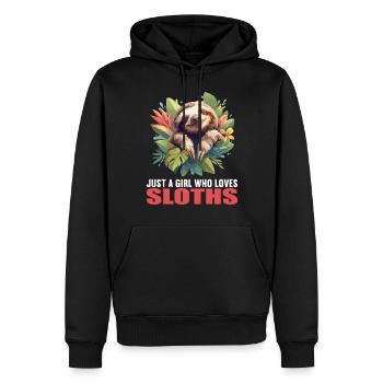 Paresseux Paresseux - Sweat à capuche Premium bio Homme - noir - Devant - Nico (187cm)