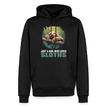 Paresseux Paresseux - Sweat à capuche Premium bio Homme - noir - Devant - Nico (187cm)