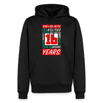 Teenager 16 Years Birthday Months Hours - Men’s Premium Organic Hoodie - black - Front - Nico (187cm)