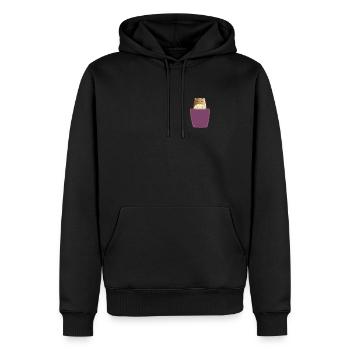 Hamster in Brusttasche Nager in Tasche - Männer Premium Bio Hoodie - Schwarz - Vorne - Nico (187cm)