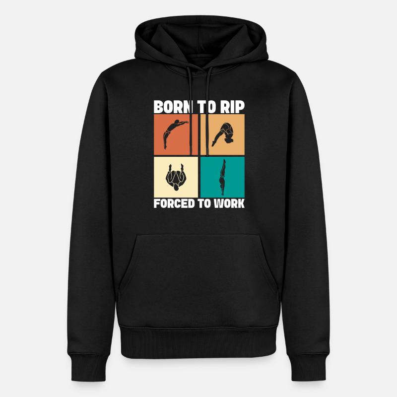 Plongeoir - Sweat à capuche Premium bio Homme - noir
