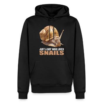 Escargots Escargot - Sweat à capuche Premium bio Homme - noir - Devant - Nico (187cm)