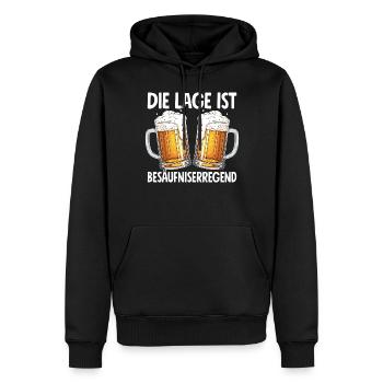 Die Lage Ist Besäufniserregend - Männer Premium Bio Hoodie - Schwarz - Vorne - Nico (187cm)