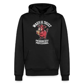 Wagyulogist Wagyu Rind Grillmeister Japan Steak - Männer Premium Bio Hoodie - Schwarz - Vorne - Nico (187cm)