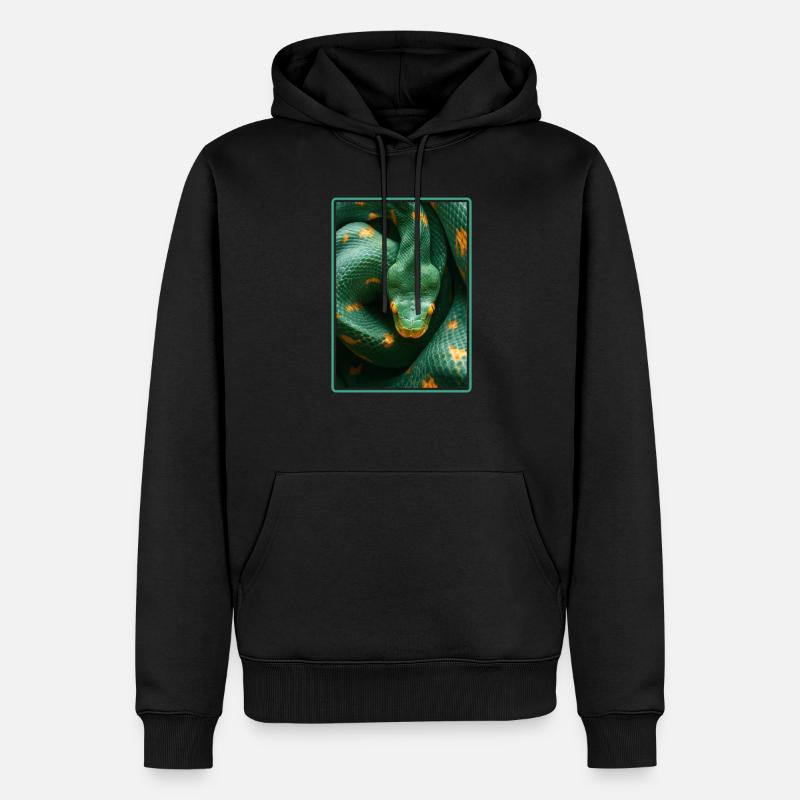 Schlangen Schlange - Männer Premium Bio Hoodie - Schwarz