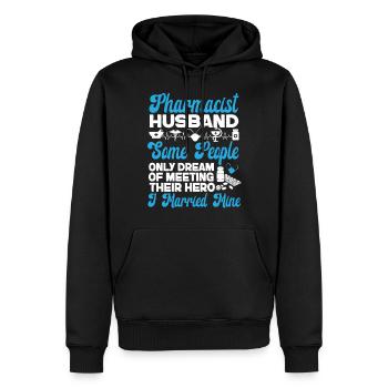 Pharmacy Tech Technician - Men’s Premium Organic Hoodie - black - Front - Nico (187cm)