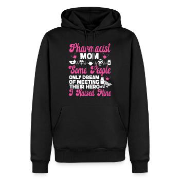 Technicien en pharmacie - Sweat à capuche Premium bio Homme - noir - Devant - Nico (187cm)
