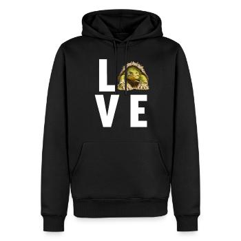 Tortues serpentines Tortue serpentine - Sweat à capuche Premium bio Homme - noir - Devant - Nico (187cm)