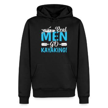 Watersports Kayaking - Real men go Kayaking - Männer Premium Bio Hoodie - Schwarz - Vorne - Nico (187cm)