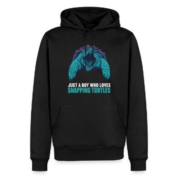 Tortues serpentines Tortue serpentine - Sweat à capuche Premium bio Homme - noir - Devant - Nico (187cm)