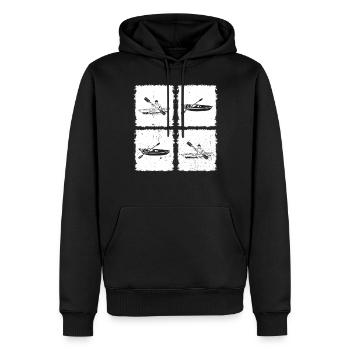 Watersports Kayaking Silhouette Canoeing Kayaker - Männer Premium Bio Hoodie - Schwarz - Vorne - Nico (187cm)
