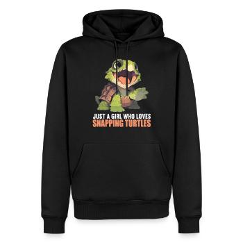 Tortues serpentines Tortue serpentine - Sweat à capuche Premium bio Homme - noir - Devant - Nico (187cm)
