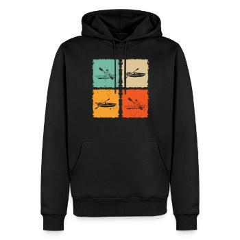 Kayaking Silhouette Canoeing Kayaker - Männer Premium Bio Hoodie - Schwarz - Vorne - Nico (187cm)