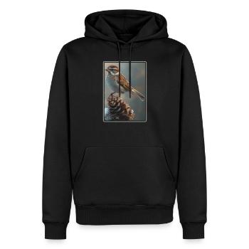Moineaux Moineau - Sweat à capuche Premium bio Homme - noir - Devant - Nico (187cm)