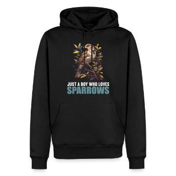 Moineaux Moineau - Sweat à capuche Premium bio Homme - noir - Devant - Nico (187cm)