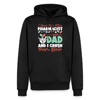 Technicien en pharmacie - Sweat à capuche Premium bio Homme - noir - Devant - Nico (187cm)