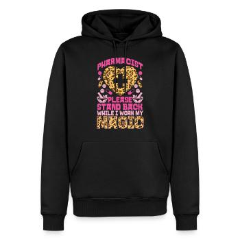 Technicien en pharmacie - Sweat à capuche Premium bio Homme - noir - Devant - Nico (187cm)