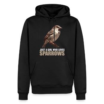 Moineaux Moineau - Sweat à capuche Premium bio Homme - noir - Devant - Nico (187cm)