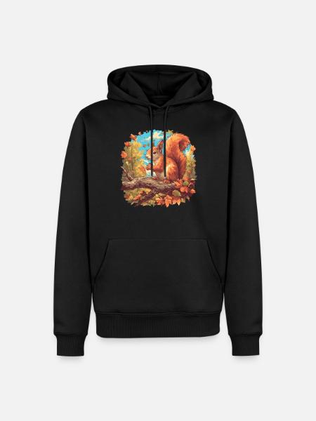Eichhörnchen - Männer Premium Bio Hoodie - Schwarz