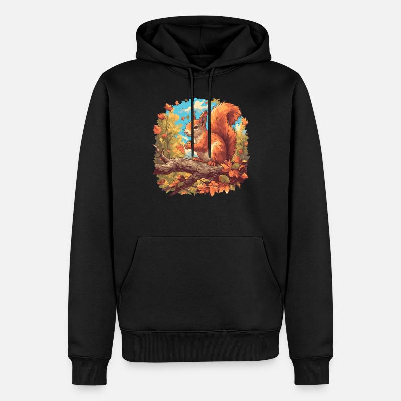 Eichhörnchen - Männer Premium Bio Hoodie - Schwarz