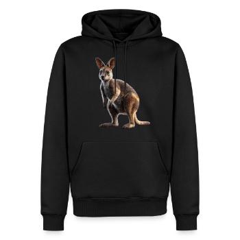 Wallaby Australie Outback Kangourou doux sauvage - Sweat à capuche Premium bio Homme - noir - Devant - Nico (187cm)
