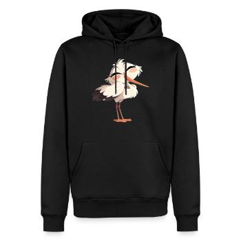 Cigognes Cigognes - Sweat à capuche Premium bio Homme - noir - Devant - Nico (187cm)