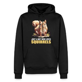 Egern - Herre Premium økologisk hoodie - sort - Foran - Nico (187cm)