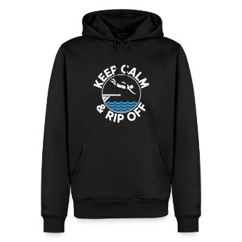 Plongeoir - Sweat à capuche Premium bio Homme - noir - Devant - Nico (187cm)