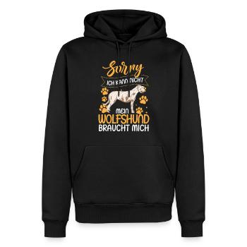 Irischer Wolfshund ich kann nicht - Männer Premium Bio Hoodie - Schwarz - Vorne - Nico (187cm)