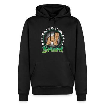 Briard pas célibataire Berger de Brie - Sweat à capuche Premium bio Homme - noir - Devant - Nico (187cm)