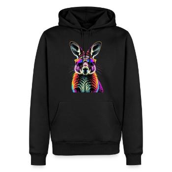 Wallaby Australie Outback Kangourou doux sauvage - Sweat à capuche Premium bio Homme - noir - Devant - Nico (187cm)