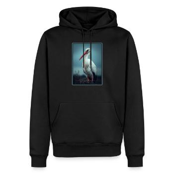 Cigognes Cigognes - Sweat à capuche Premium bio Homme - noir - Devant - Nico (187cm)
