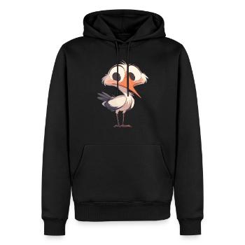 Cigognes Cigognes - Sweat à capuche Premium bio Homme - noir - Devant - Nico (187cm)
