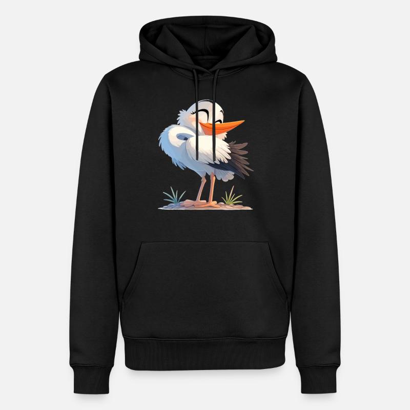 Cigognes Cigognes - Sweat à capuche Premium bio Homme - noir