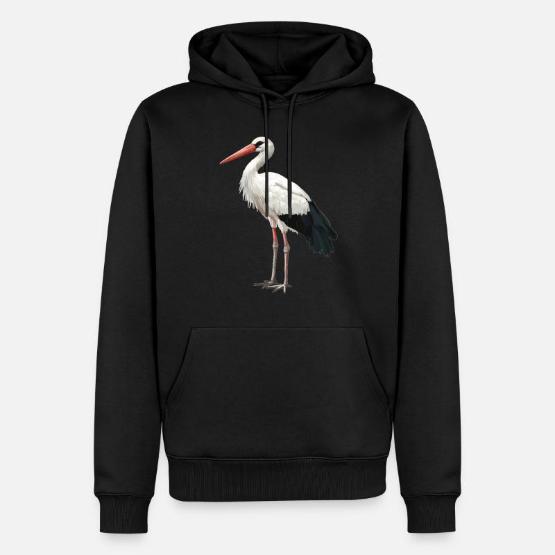 Cigognes Cigognes - Sweat à capuche Premium bio Homme - noir
