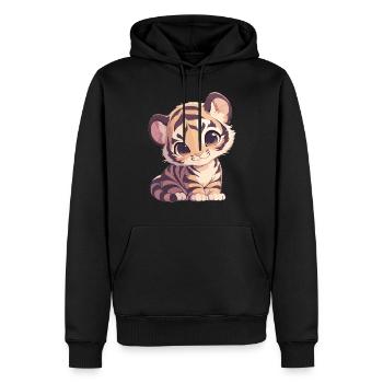 Tigre de Sumatra - Sweat à capuche Premium bio Homme - noir - Devant - Nico (187cm)
