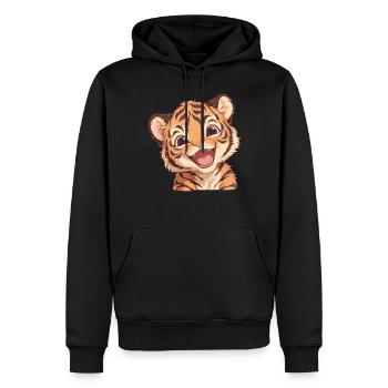 Tigre de Sumatra - Sweat à capuche Premium bio Homme - noir - Devant - Nico (187cm)