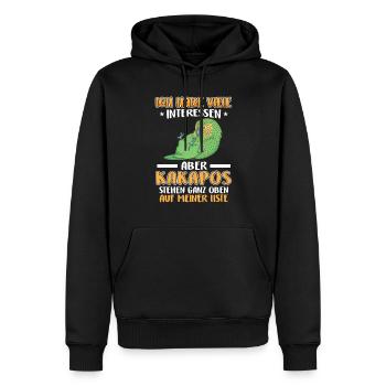 Kakapo interessiert mich Neuseeland Kakapo - Männer Premium Bio Hoodie - Schwarz - Vorne - Nico (187cm)