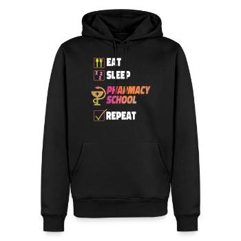 Technicien en pharmacie - Sweat à capuche Premium bio Homme - noir - Devant - Nico (187cm)