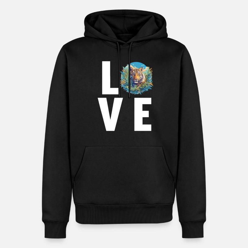 Tigre de Sumatra - Sweat à capuche Premium bio Homme - noir