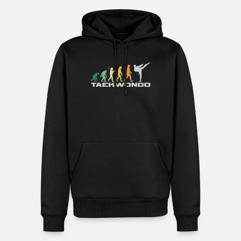 Taekwondo Retro Style - Evolution Mann - Männer Premium Bio Hoodie - Schwarz